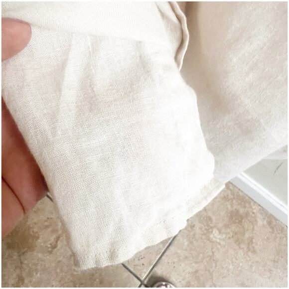 Club Room Luxury 100% Linen Button Down Long Sleeve Light Beige Coastal Boho - Picture 8 of 11